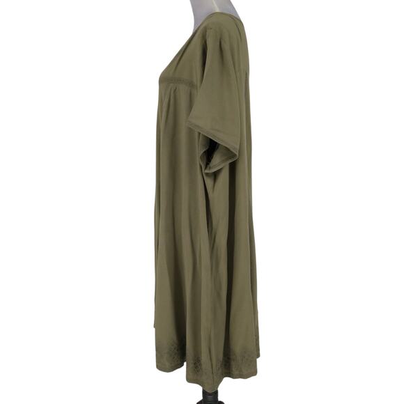 Torrid 4 Dress Plus 4X Olive Green Lined Rayon A-line Short Sleeve Pullover - Picture 11 of 12